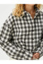 Crop Oduncu Gömlek Beli Bağlamalı Uzun Kollu Yumuşak Dokulu