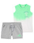Фото #1 товара Baby 2-Piece Tie-Dye Tank & Pull-On French Terry Shorts Set 24M