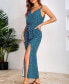 ფოტო #2 პროდუქტის Women's Green V-Neck Split Maxi Beach Dress