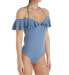 Фото #1 товара Becca Women's Off The Shoulder Halter One Piece Swimsuit Sz. L 149159