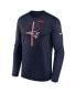 Фото #3 товара Men's Navy New England Patriots Legend Icon Long Sleeve T-shirt