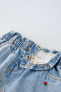 Фото #5 товара Джинсовая юбка с вышивкой «клубнички» ZARA