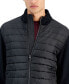Фото #4 товара Men's Mixed-Media Quilted Full-Zip Bomber Jacket, Created for Macy's