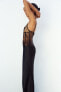 Фото #8 товара Атласное платье в бельевом стиле с кружевом ZARA