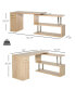 Фото #3 товара Rotating Computer Desk, 55" L-Shaped Desk, Corner Desk with Storage Shelves, Cabinet and Drawer for Home Office, Natural