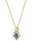 Фото #3 товара London Blue Topaz (3/8 ct. t.w.), Swiss Blue Topaz (1/8 ct. t.w.) & Diamond (1/20 ct. t.w.) 18" Pendant Necklace in 14k Gold