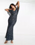 Фото #4 товара Beauut Bridesmaid embellished maxi dress with flutter sleeve in navy