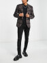 ASOS DESIGN slim blazer in burgundy check