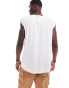 Brave Soul oversized raw edge vest in white