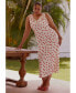 Фото #1 товара Plus Size Polka Dot Shirred Maxi Dress