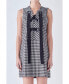 Фото #2 товара Women's Check Sleeveless Grommet Mini Dress