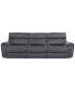Фото #5 товара Hutchenson 3-Pc. Fabric Sectional with 3 Power Recliners and Power Headrests