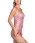 Women’s 1PC Lingerie Bodysuit Patterned with Mesh Lace and Bow Accents.