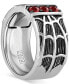 ფოტო #5 პროდუქტის Men's Garnet Spiderman Web Ring (3/4 ct. t.w.) in Sterling Silver