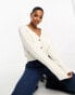 Фото #4 товара Monki cable knit cardigan in white