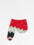 Фото #3 товара Typo toasty todger in red and green fairisle knit