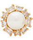 ფოტო #3 პროდუქტის Gold-Tone Candy Shop Imitation Pearl Halo Stud Earrings