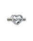 ფოტო #1 პროდუქტის Couples Forever Love Knot Figure 8 Motif Crystal Accent Intertwined Infinity Open Heart Shaped Bead Charm Sterling Silver Fits European Bracelet