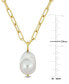 Фото #4 товара Macy's cultured Freshwater Baroque Pearl (13-14mm) Solitaire 18" Pendant Necklace in 18k Gold-Plated Sterling Silver