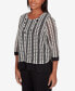 Фото #4 товара Women's Opposites Attract Striped Texture Top with Necklace