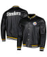 ფოტო #4 პროდუქტის Men's Black Pittsburgh Steelers Metallic Bomber Full-Snap Jacket