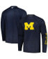 Фото #1 товара Men's Navy Michigan Wolverines PFG Terminal Tackle Omni-Shade Raglan Long Sleeve T-shirt