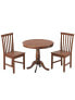 3 Pieces Wooden Dining Table and Chair Set for Cafe Kitchen Living Room