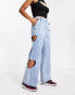 Фото #2 товара Native Youth cut out detail straight leg jeans in washed blue