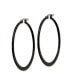 ფოტო #3 პროდუქტის Stainless Steel Polished Black plated Hoop Earrings
