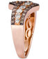ფოტო #4 პროდუქტის Chocolate Diamond & Nude Diamond Bypass Ring (1 ct. t.w.) in 14k Rose Gold