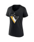 Фото #3 товара Women's Evgeni Malkin Black Pittsburgh Penguins Special Edition 2.0 Name and Number V-Neck T-shirt