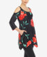 Women's Floral Printed Cold Shoulder Tunic Top