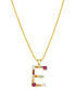 Фото #1 товара ADORNIA 14K Gold-Plated Multi Color Stone Initial Necklace
