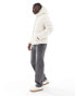 Jack & Jones hooded puffer jacket in off white