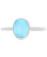 ფოტო #1 პროდუქტის Larimar Oval Ring in Sterling Silver