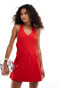 Lioness halterneck utility mini dress in red