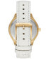 ფოტო #4 პროდუქტის Women's Sage Three-Hand White Croco Embossed Leather Watch 38mm