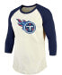 Фото #3 товара Men's Derrick Henry Cream, Navy Tennessee Titans Vintage-like Inspired Player Name Number Raglan 3/4 Sleeve T-shirt