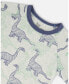 ფოტო #2 პროდუქტის Boy Organic Cotton Two Piece Short Pajama Set Heather Beige Printed Dinosaurs - Child