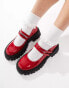 RAID Wide Fit Imani chunky mary janes in red patent