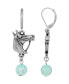 Silver-Tone Horse Head Turq Bead Earring