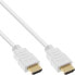 Фото #2 товара InLine High Speed HDMI Cable with Ethernet - M/M - white - golden contacts - 1.5m