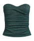 ფოტო #1 პროდუქტის Women's Chlorine Resistant Shine Wrap Bandeau Tankini Swimsuit Top with Removable Adjustable Straps