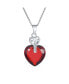 ფოტო #1 პროდუქტის Romantic Key to Her Heart AAA 10 CTW CZ Ruby Red Cubic Zirconia Large Heart Necklace Pendant For Women Teens .925 Sterling Silver 16,18 Inches Chain