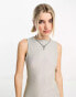 Фото #2 товара COLLUSION glitter vest mini dress in silver