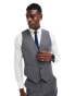 Фото #9 товара ASOS DESIGN slim fit suit waistcoat with wool in charcoal