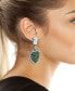 ფოტო #3 პროდუქტის Faux Stone Heart Leopard Drop Earrings