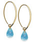 ფოტო #1 პროდუქტის Citrine Long Hoop Earrings (6-1/2 ct. t.w.) in 14k Gold (Also Available in Amethyst, Blue Topaz, & Peridot)