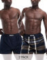 Boss Bodywear 2 pack boxer short in beige/navy