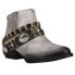 Фото #2 товара Corral Boots Harness Studded Round Toe Pull On Ankle Booties Womens Grey Casual